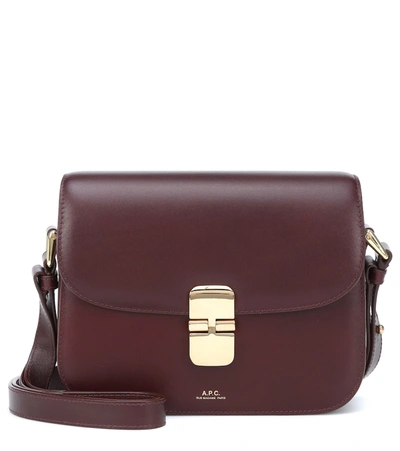 Shop Apc A. P.c. Grace Small Leather Shoulder Bag In Red