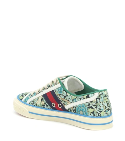 Shop Gucci X Liberty Tennis 1977 Canvas Sneakers In Blue