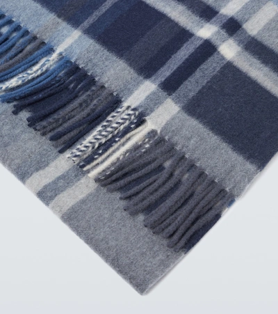 Shop Loro Piana Large Royal College Checked Scarf In Blue