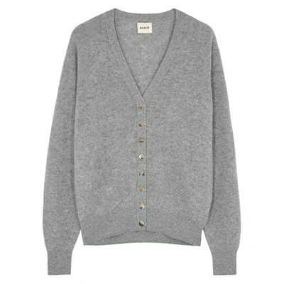 Shop Khaite Amelia Grey Cashmere Cardigan