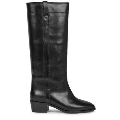 Shop Isabel Marant Mewis 50 Black Leather Knee-high Boots
