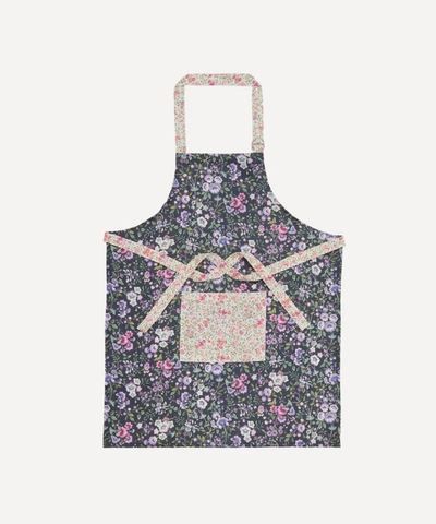 Shop Liberty London Delilah And Emilia's Flowers Linen Apron In Blue