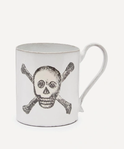 Astier De Villatte Skull And Crossbones Mug In White