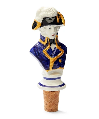 Shop Anna + Nina Jacques Louis Ceramic Bottle Stopper In Multicolour