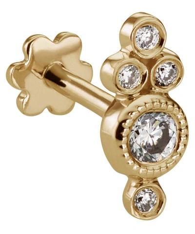 MARIA TASH MARIA TASH 18CT FIVE DIAMOND TRINITY THREADED STUD EARRING 000705426