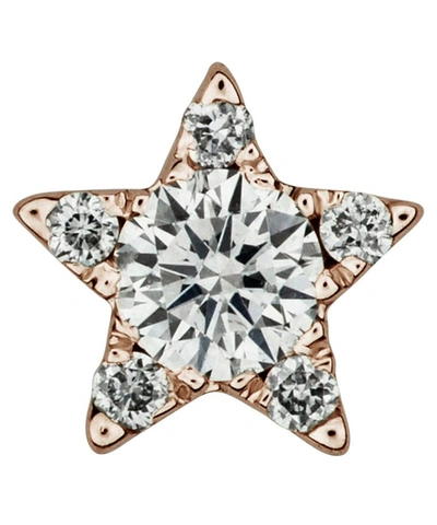 Shop Maria Tash 18ct 4.5mm Diamond Star Single Threaded Stud Earring In Rose Gold