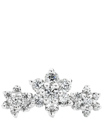 Shop Maria Tash Diamond Flower Garland Threaded Stud Earring In White Gold