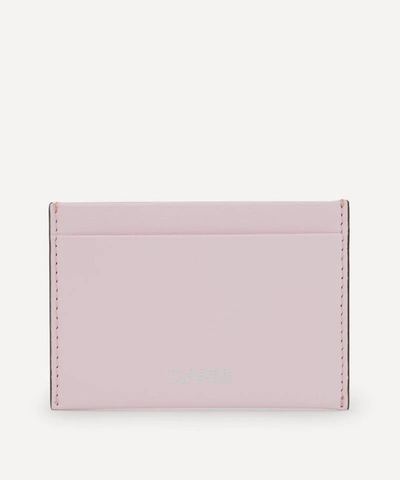 Shop Ganni Smooth Leather Card Holder In Cherry Blossom