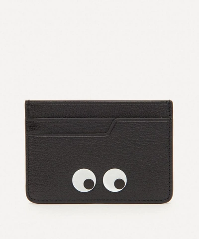 Shop Anya Hindmarch Eyes Leather Card Holder In Black