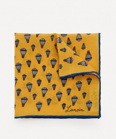 Shop Lanvin Hot Air Balloon Silk Pocket Square In Yellow