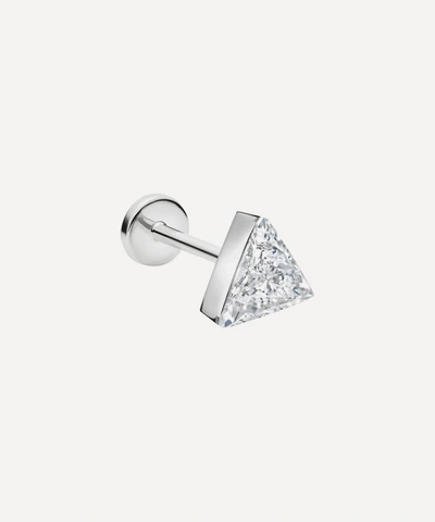 MARIA TASH MARIA TASH 18CT 5MM INVISIBLE SET TRIANGLE DIAMOND THREADED STUD EARRING 000713651