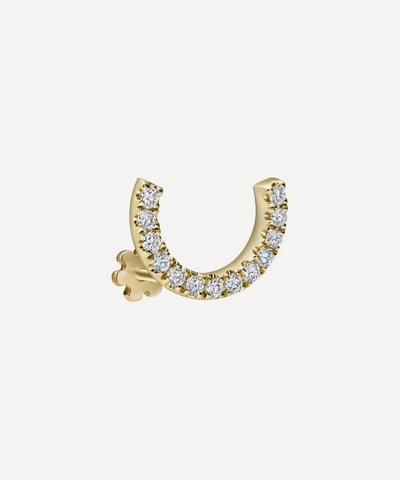 Shop Maria Tash 6.5mm Prong Set Diamond Demi Eternity Threaded Stud Earring In Gold