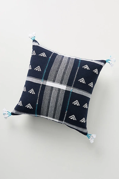 Shop Anthropologie Embroidered Jodi Pillow In Blue