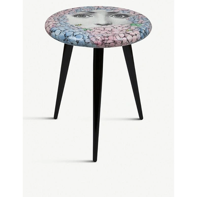 Shop Fornasetti Ortensia Lacquered Wooden Stool 46cm