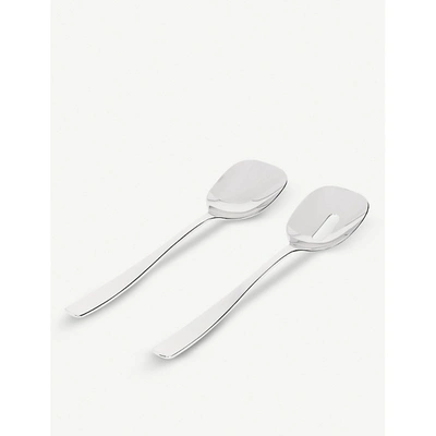 Shop Alessi Stainless-steel Salad Set Of Two