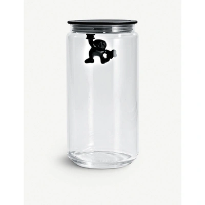 Shop Alessi Gianni 140cl Glass Container In Black