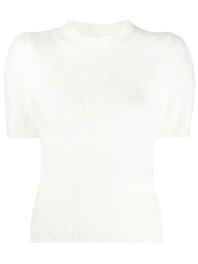 Shop Amen Short Sleeved Textured Top In White