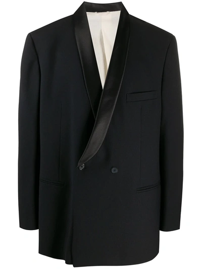 Shop Raf Simons Boxy Double-breasted Blazer In Black