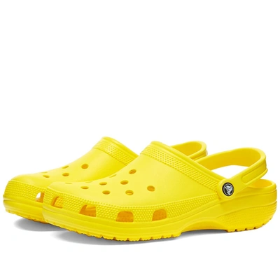 Crocs Mens Colour Block Classic Clog In Lemon In Yellow/yellow | ModeSens