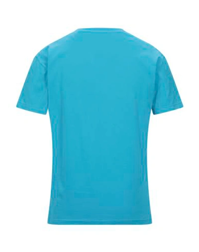 Shop Dsquared2 Man T-shirt Turquoise Size S Cotton In Blue