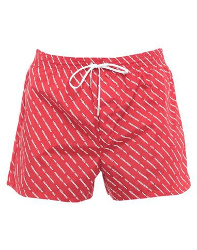 Shop Dsquared2 Swim Trunks In Red