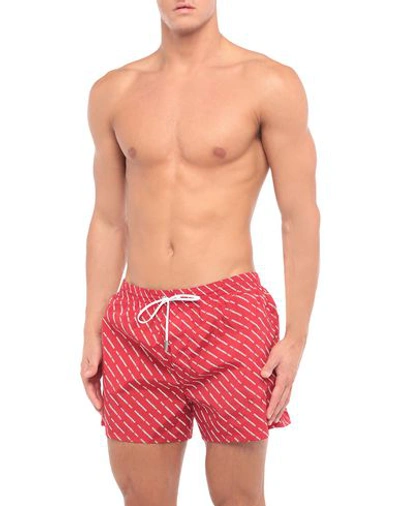 Shop Dsquared2 Swim Trunks In Red