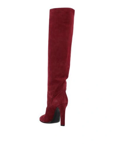 Shop Alberta Ferretti Knee Boots In Garnet