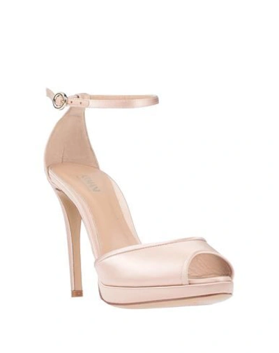 Shop Armani Collezioni Sandals In Pale Pink