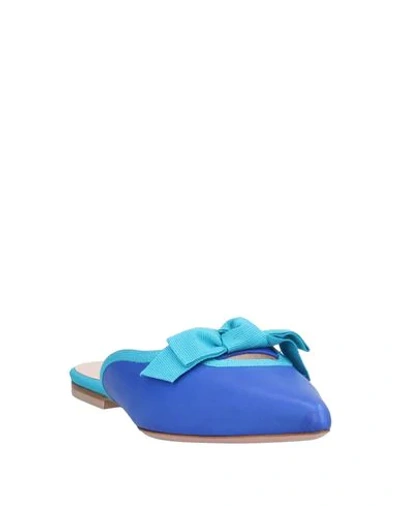 Shop Anna Baiguera Woman Mules & Clogs Blue Size 7 Soft Leather