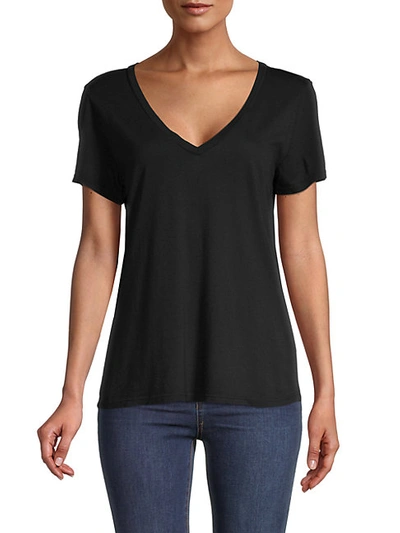 Shop Michael Stars V-neck T-shirt In Black