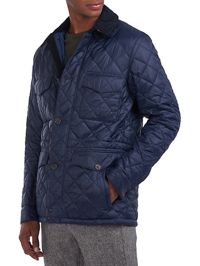 Shop Barbour Box-quilted Jacket In Navy
