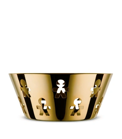 Shop Alessi Large Gold-plated Girotondo Basket