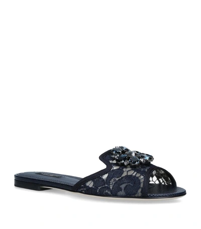 Shop Dolce & Gabbana Lace-embellished Bianca Sandals