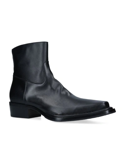 Shop Acne Studios Leather Bruno Ankle Boots