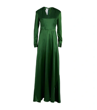 Shop Victoria Beckham Silk Deep V-neck Gown