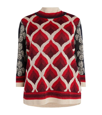 Shop Marina Rinaldi Printed Lurex Sweater