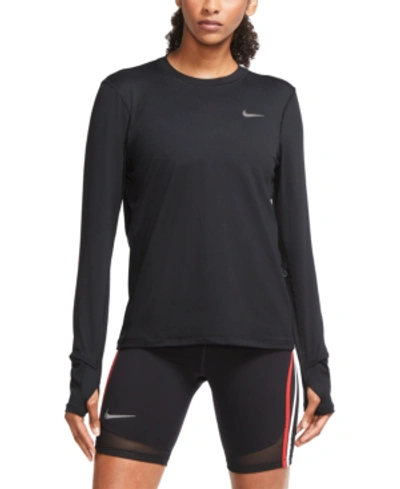 Shop Nike Women's Element Dri-fit T-shirt In Black/reflective Silv