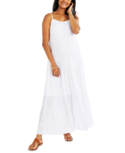 Shop Cupcakes And Cashmere Cupcakes & Cashmere Maternity Tiered Maxi Dress In White
