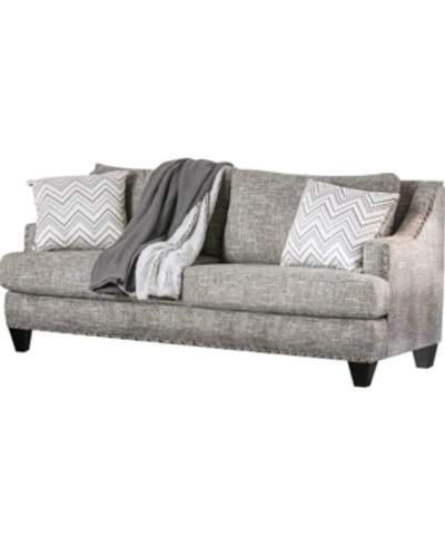 Shop Furniture Of America Corinda Upholstered Sofa In Gray