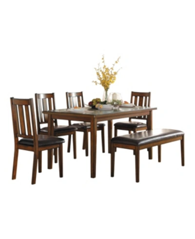 Shop Furniture Homelegance Canton Dining Room Table And Chairs, Set Of 6 In Brown