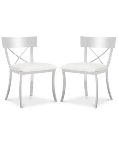 Safavieh Sidonia Faux Leather Side Chair (set Of 2) In White