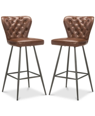 Safavieh Reindi Bar Stool (set Of 2) In Burgundy