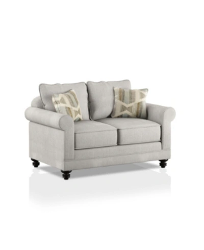 Shop Furniture Of America Cohassette Upholstered Loveseat In Gray