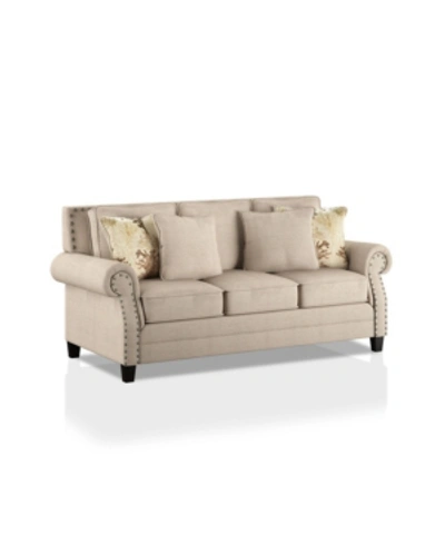 Shop Furniture Of America Lakemont Upholstered Sofa In Beige