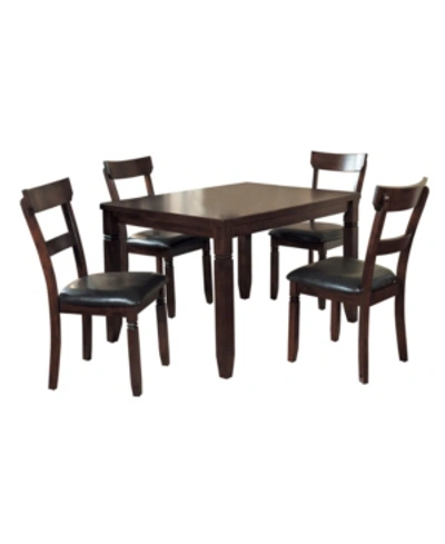 Shop Furniture Homelegance Ante Rectangular Dining Table And Chairs, Set Of 5 In Brown