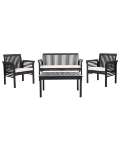 Shop Safavieh Carson 4pc Outdoor Seating Set In Black
