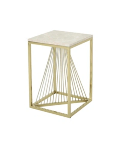 Noble House Arvid Modern Faux Marble Accent Table In Light Grey