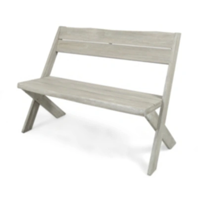 Noble House Englewood Outdoor Bench In Light Grey