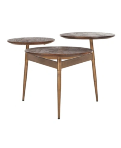 Shop Safavieh Ian 3-circle Accent Table In Brown