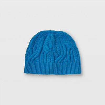 Shop Club Monaco Mediterrean Blue Cable Knit Hat In Size One Size